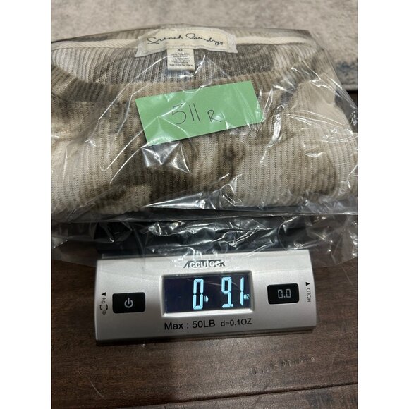 French Laundry Tie Dye Pattern Three Quarter Sleeve Ribbed Top SZ XLarge - Picture 8 of 9